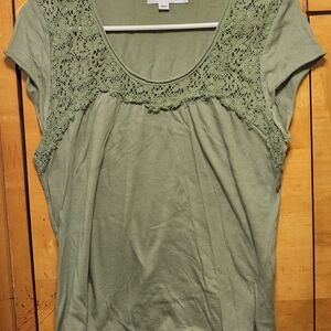 Women's Green Lace Detail Top